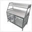 Grande cage pour animaux de compagnie avec rangement, cuves en acier inoxydable, support en fer double couche et panneau de fibres à densité moyenne, robuste et pratique (noir + gris fumée)