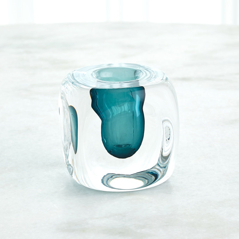Handmade Glass Table Vase, Blue