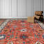 Tapis rouge / gris / beige noué à la main de haute qualité-69598709