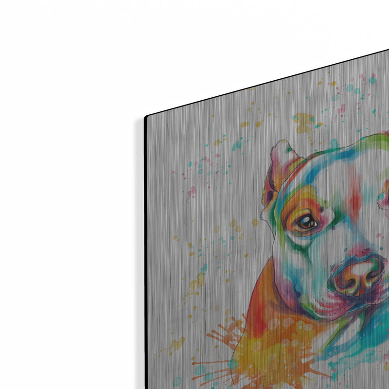 «Colorful Watercolor Staffordshire Terrier» par les affiliés Furbaby, H 12 po x l 12 po
