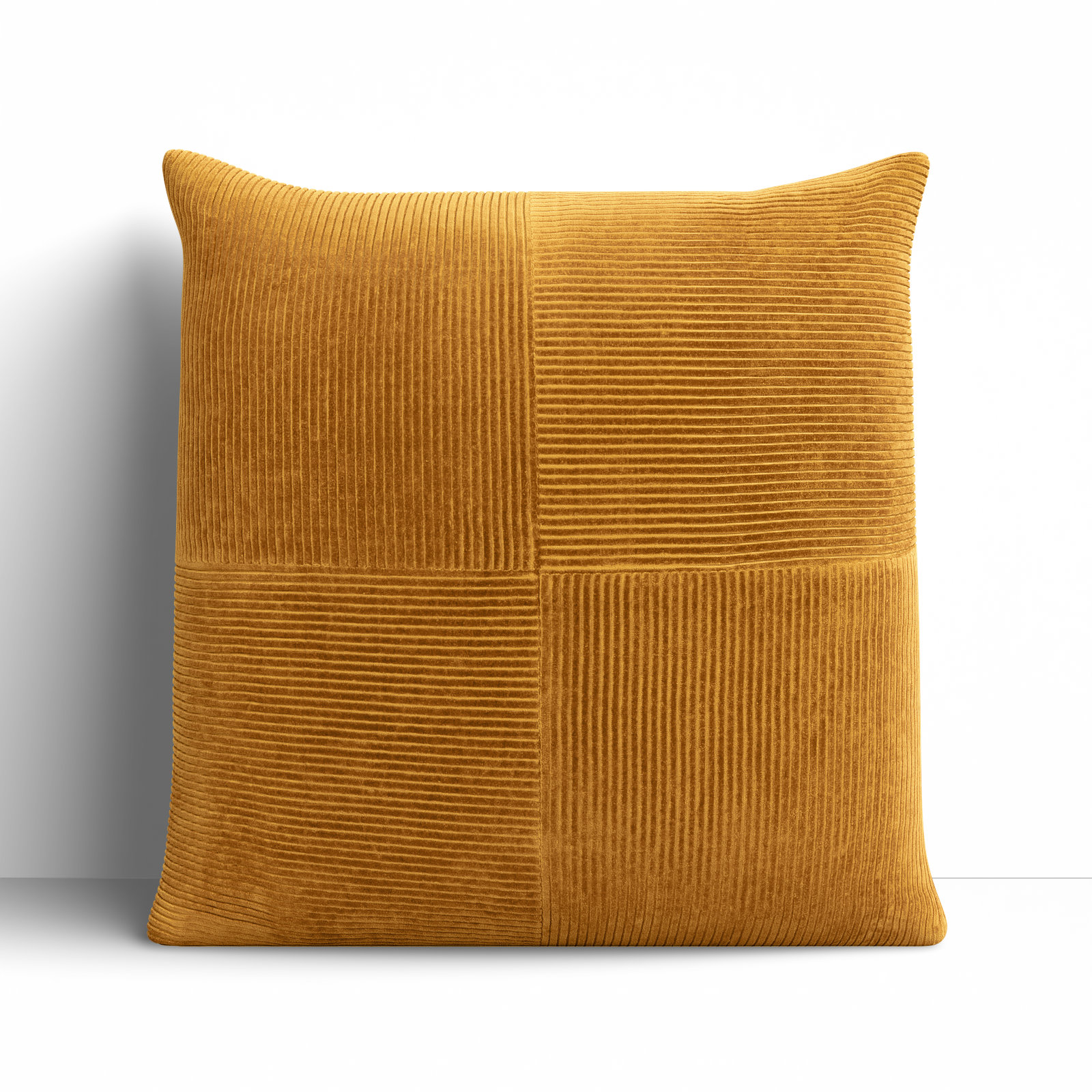 Selma Cotton Throw Pillow, 20" x 20", Mustard