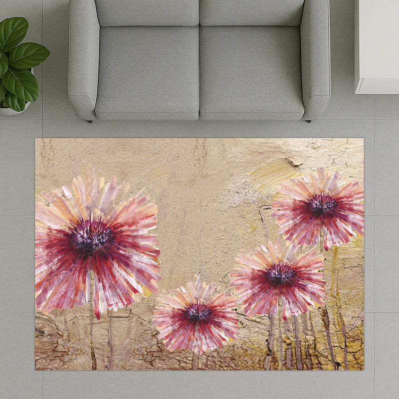 Floral Area Rug, Runner 70 x 140 cm