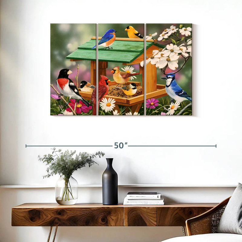 Backyard Birds Spring Feast, 24" H x 38" W