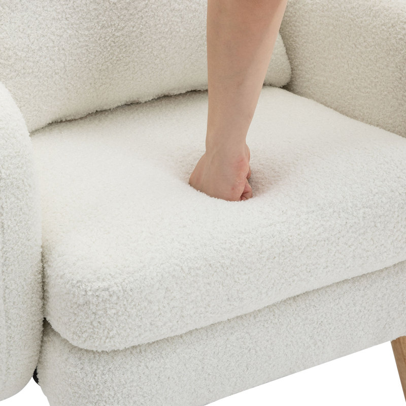 Kruse Upholstered Armchair, White Teddy