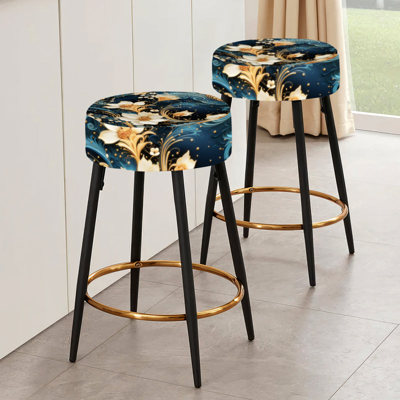 Celestial Ethereal Paisley - Ensemble de 2 tabourets de bar cachemire