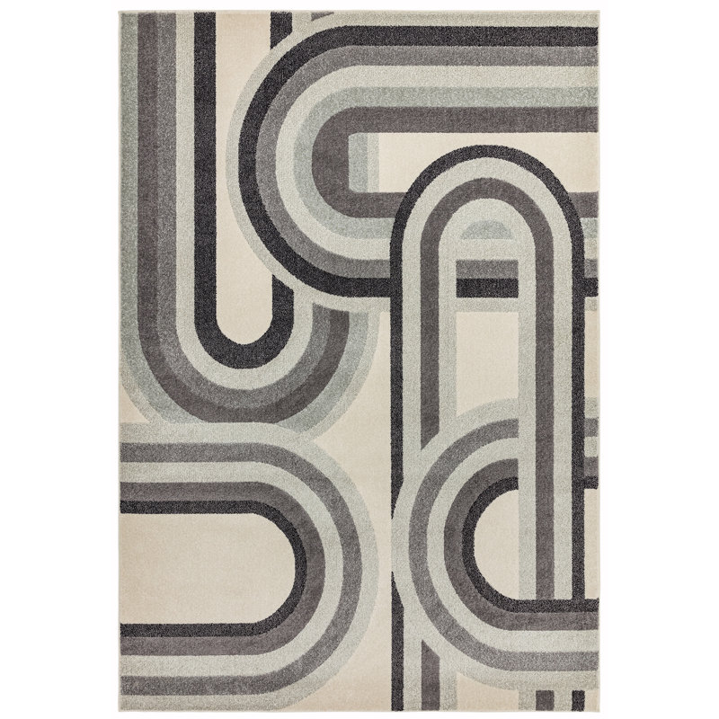 Brookneal Grey/Ivory Rug, Rectangle 200 x 290cm