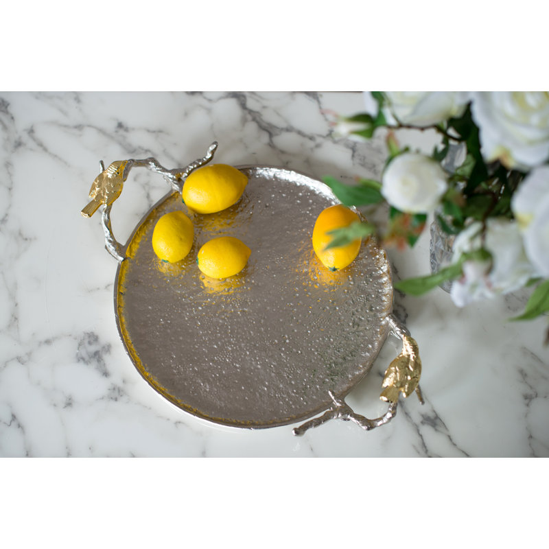 S/2 21x17x4.5" Alvada Decorative Trays, 4.5" H x 17" W x 21" D, Silver/Gold
