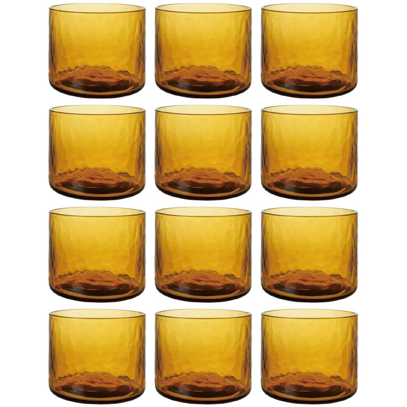 Drinking Glass with Textured Hammered Finish