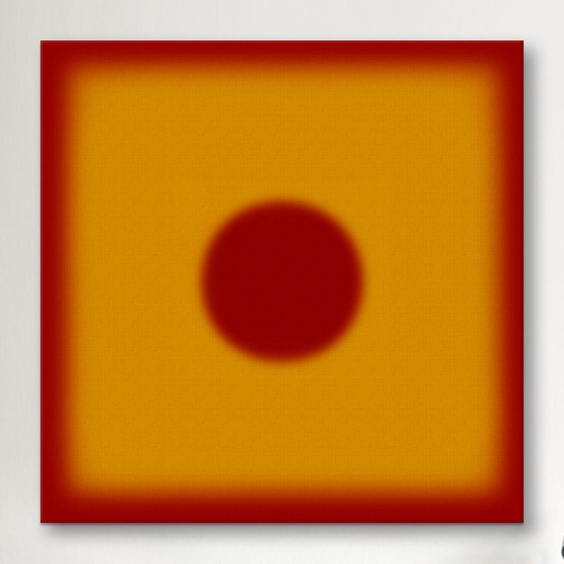 Albree Modern Hot Sun, impression sur toile, H 18 po x l 18 po x P 1,5 po, Pas de tapis, Toile tendue
