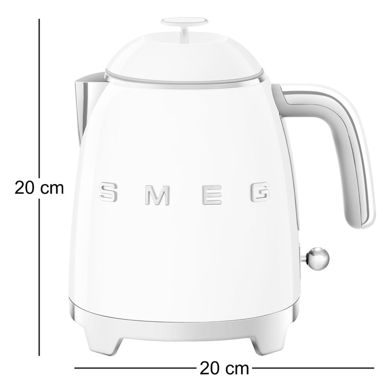 Smeg KLF05 50s Style Retro Mini Kettle 0.8L, Pink