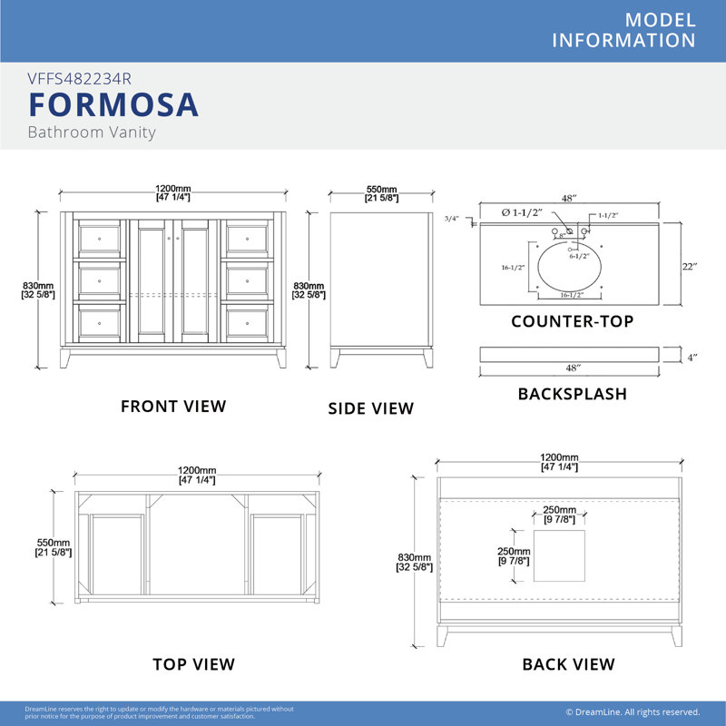 Ensemble de meuble-lavabo simple 48 po