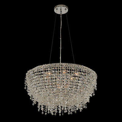 Massimo 9 LT Chrome/Clear Chandelier Allegri