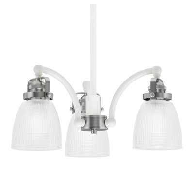 Lustre 3 lumières Easton avec verre transparent nervuré Easton