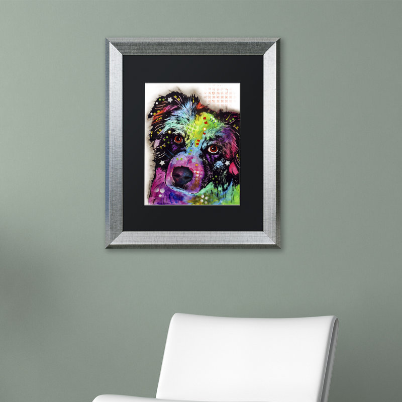 «Aussie», reproduction d'art sur toile encadrée, H 14 po x l 11 po x P 0,5 po, Noir, Cadre argenté