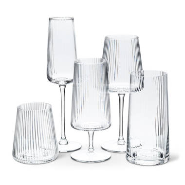 JoyJolt Elle 17.5 oz. Fluted Cylinder Red Wine Glasses Set (Set of