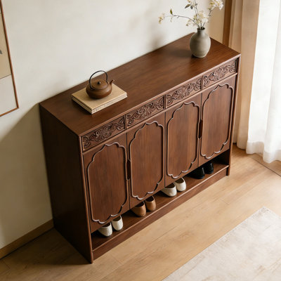 Retro large capacity storage shoe cabinet