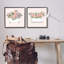 "Pink Floral Rose Blooms Bathaign Bathroom Botanicals" par - ensemble de 2 impressions sur toile flottante-75889081-75889084