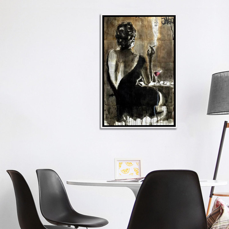 Cocktail par Loui Jover - imprimé, H 40 po x l 26 po, Cadre blanc, Blanc