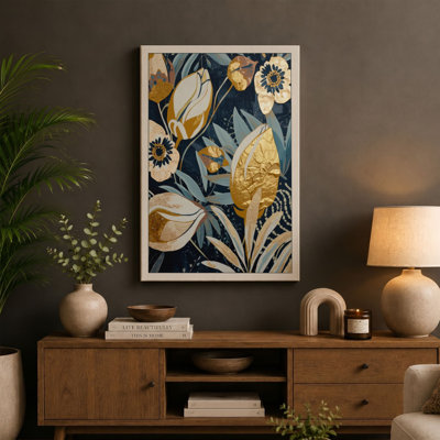 Golden Botanica Botanical - Wrapped Canvas