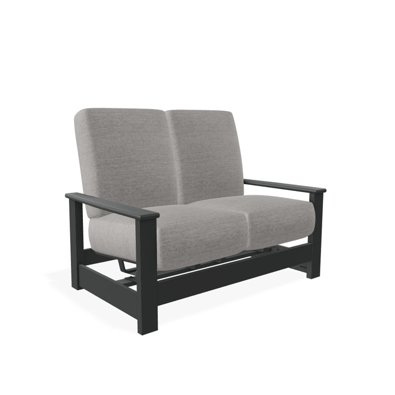 Leeward 56.5'' Wide Loveseat with Cushions, Canvas Granite Sunbrella® Canvas, Graphite