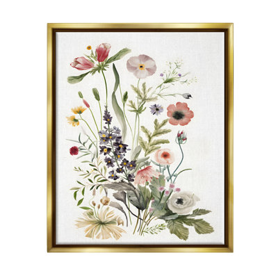 Bb-279-Fleurs flottantes subtiles de fleurs sauvages encadrées sur toile par Petals Prints Design