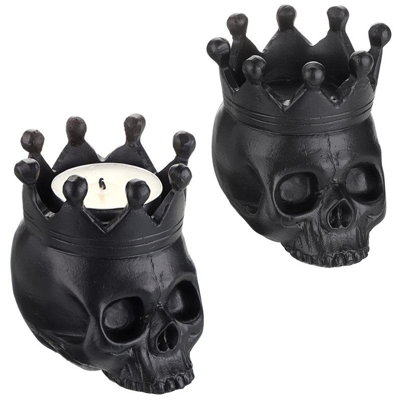 Resin Tealight Holder, Black