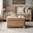 Elan Modern 30.25"W Rectangular Chenille Storage Ottoman with Reversible Flip-Top Coffee Table Tray-919886974