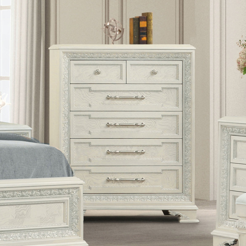 Commode traditionnelle Stella Mia, blanc crème