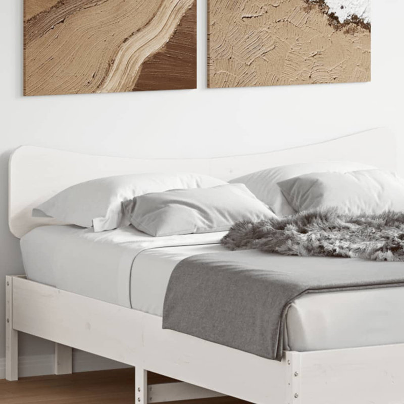 Meleka Solid Wood Headboard, White, Kingsize - 160 x 200 cm