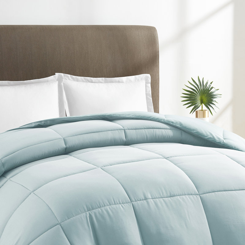 All Season Solid Down Alternative Comforter, Queen Comforter, Aqua Blue