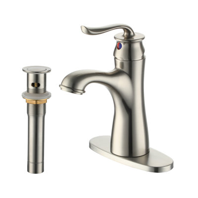 Single-Hole Single-handle Bathroom Faucet with Drain Assembly