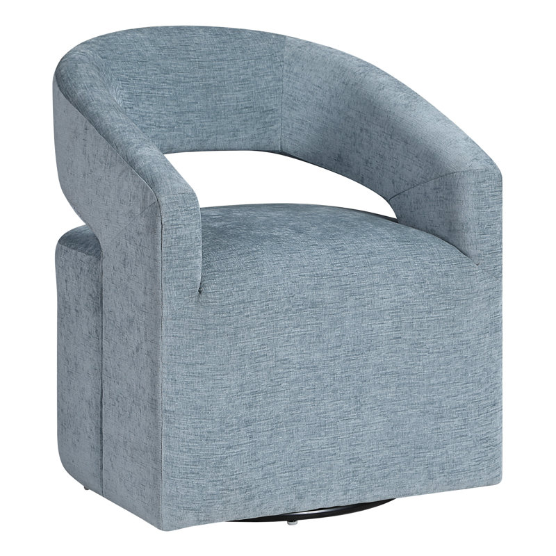 Jaidie Swivel Chair, Sky Blue Fabric