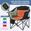 Chaise chauffante pliante portative, chaise de camping chauffée surdimensionnée, chaises longues de patio avec 3 niveaux de chaleur
