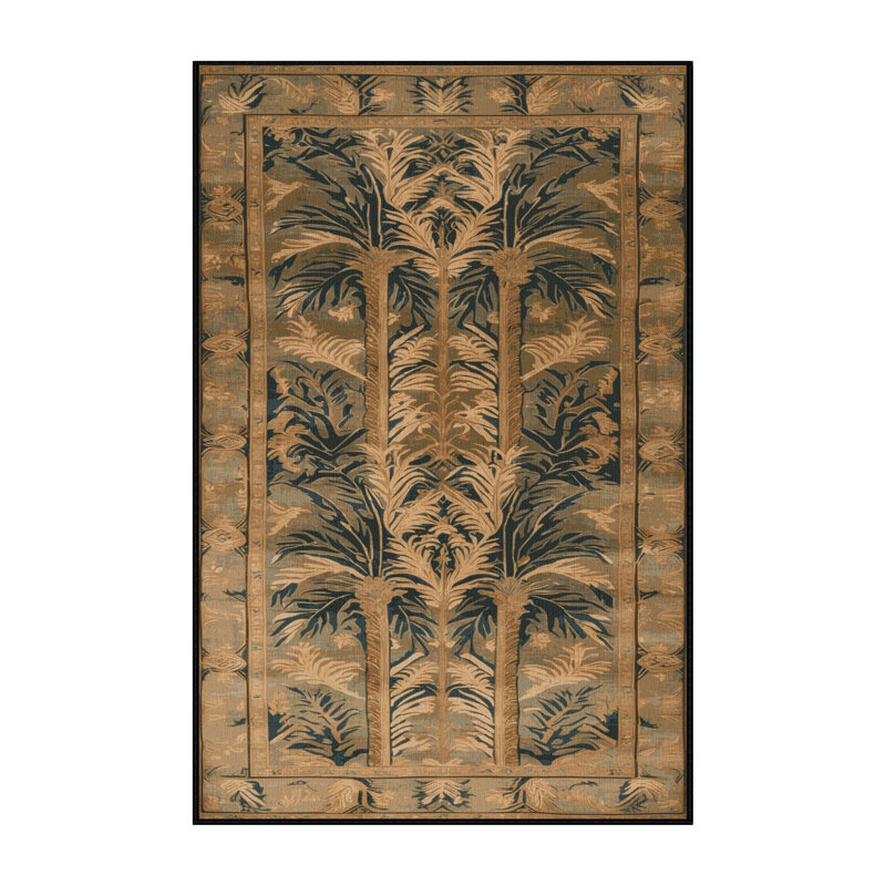 Tapis brun lavable à la machine, Rectangle 7 pi x 10 pi