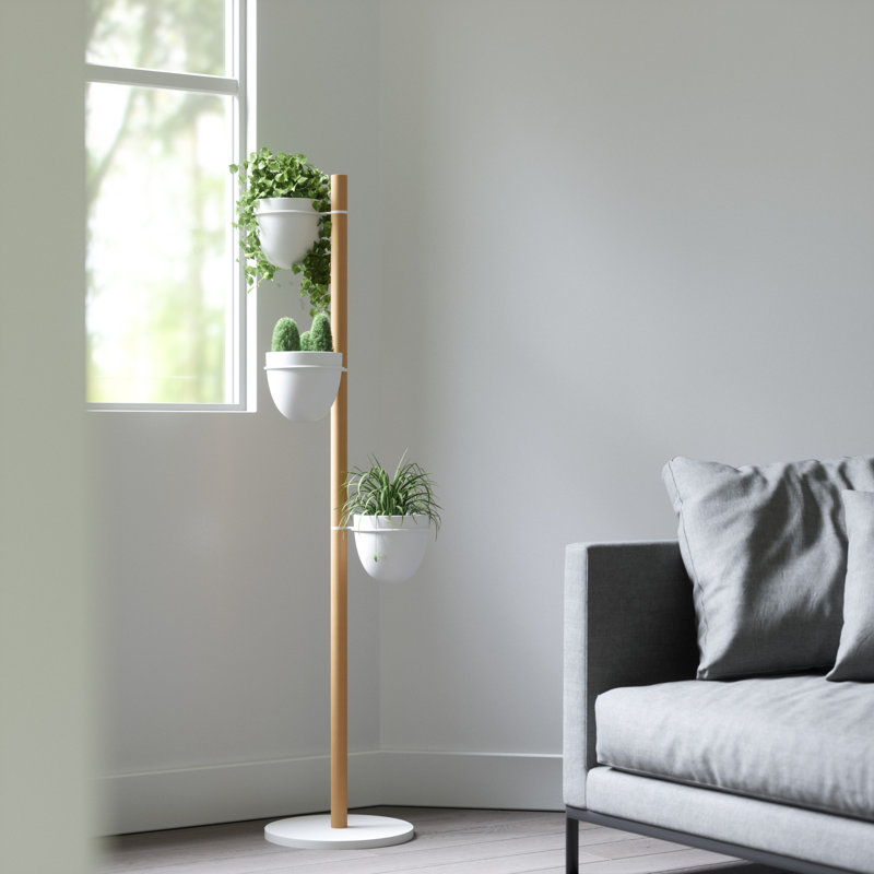 Pot à fleurs Floristand, Blanc / naturel