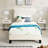 White Twin 3D Upholstered Bed - Foam Filled For Cloud-Like Comfort Wood Frame Experience Build-1400165044