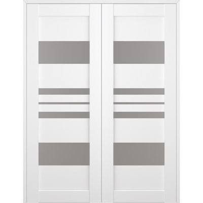Portes françaises à panneaux en bois et verre Romi