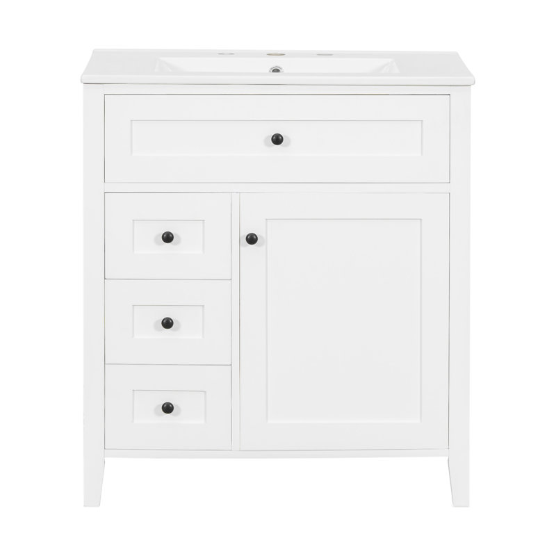 Meuble-lavabo blanc 30 po avec lavabo, 30", Blanc