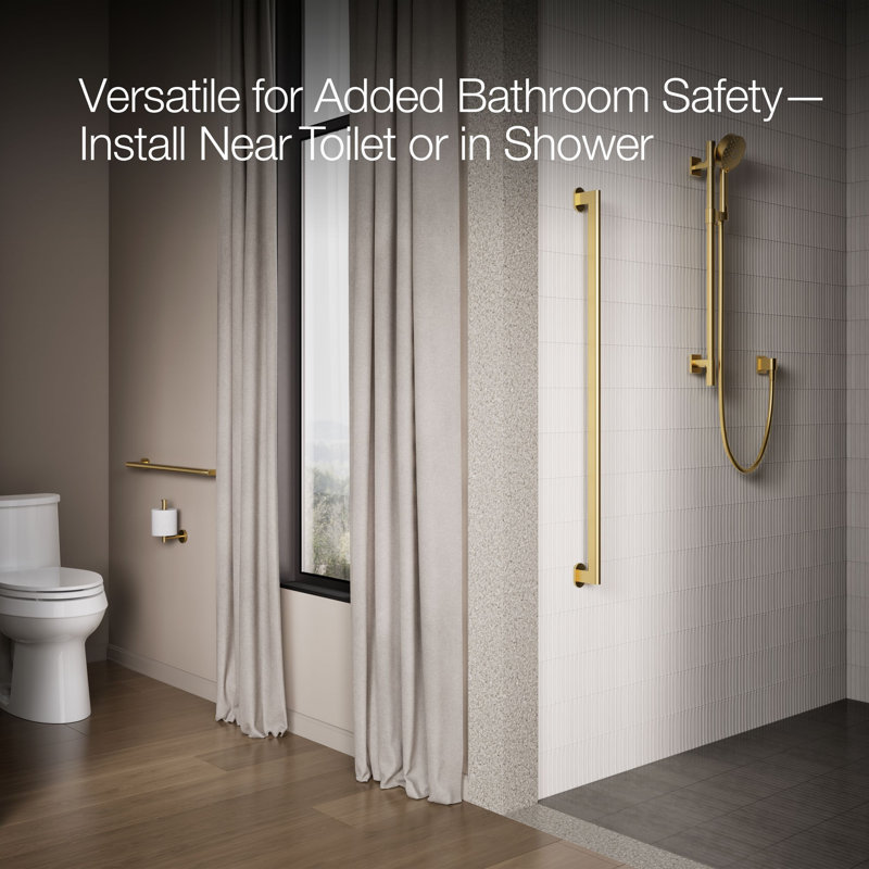 Belay Grab Bar, Brushed Brass, 1.75" H x 24" L