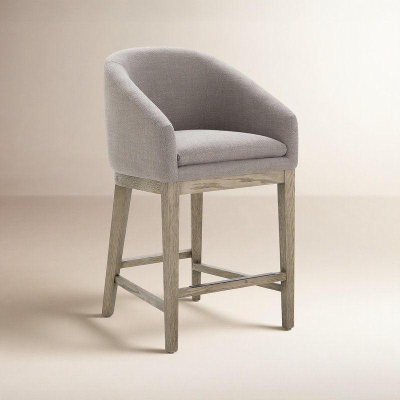 Tabouret de comptoir Bethea, Effie silex / lin