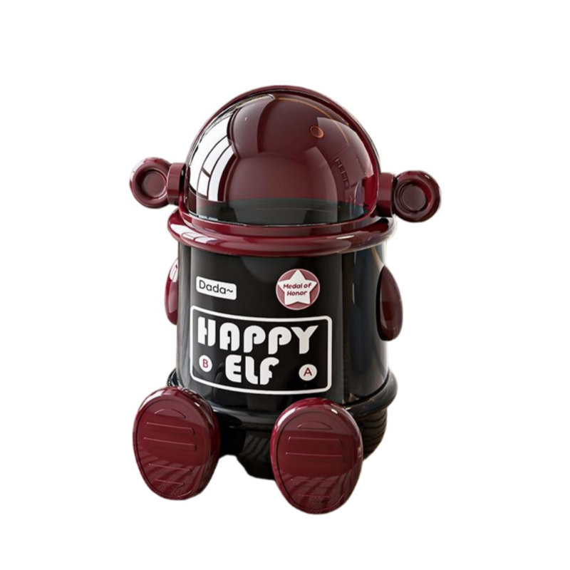 Poubelle, poubelle de couvercle de poubelle de cuisine, poubelle décorative de conception de robot de dessin animé pour salle de bain, chambre à coucher, dortoir, bureau