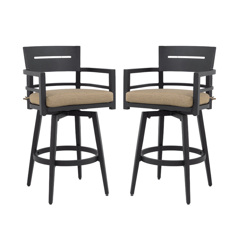 Chaises de bar 2 pièces Modern Modern, Tanné