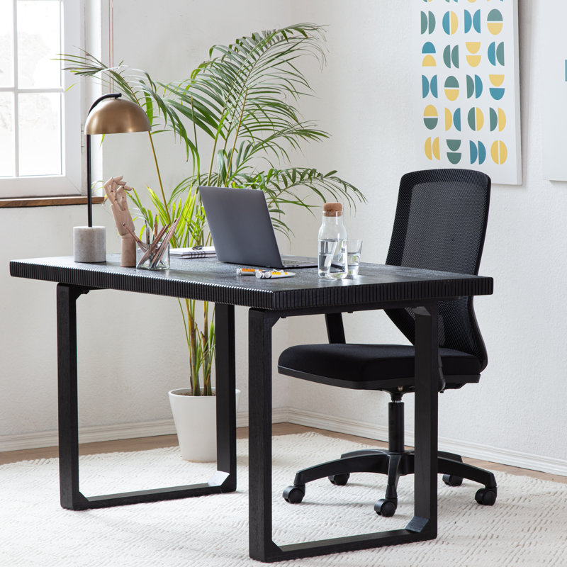 Bureau en bois massif Urbana, Noir