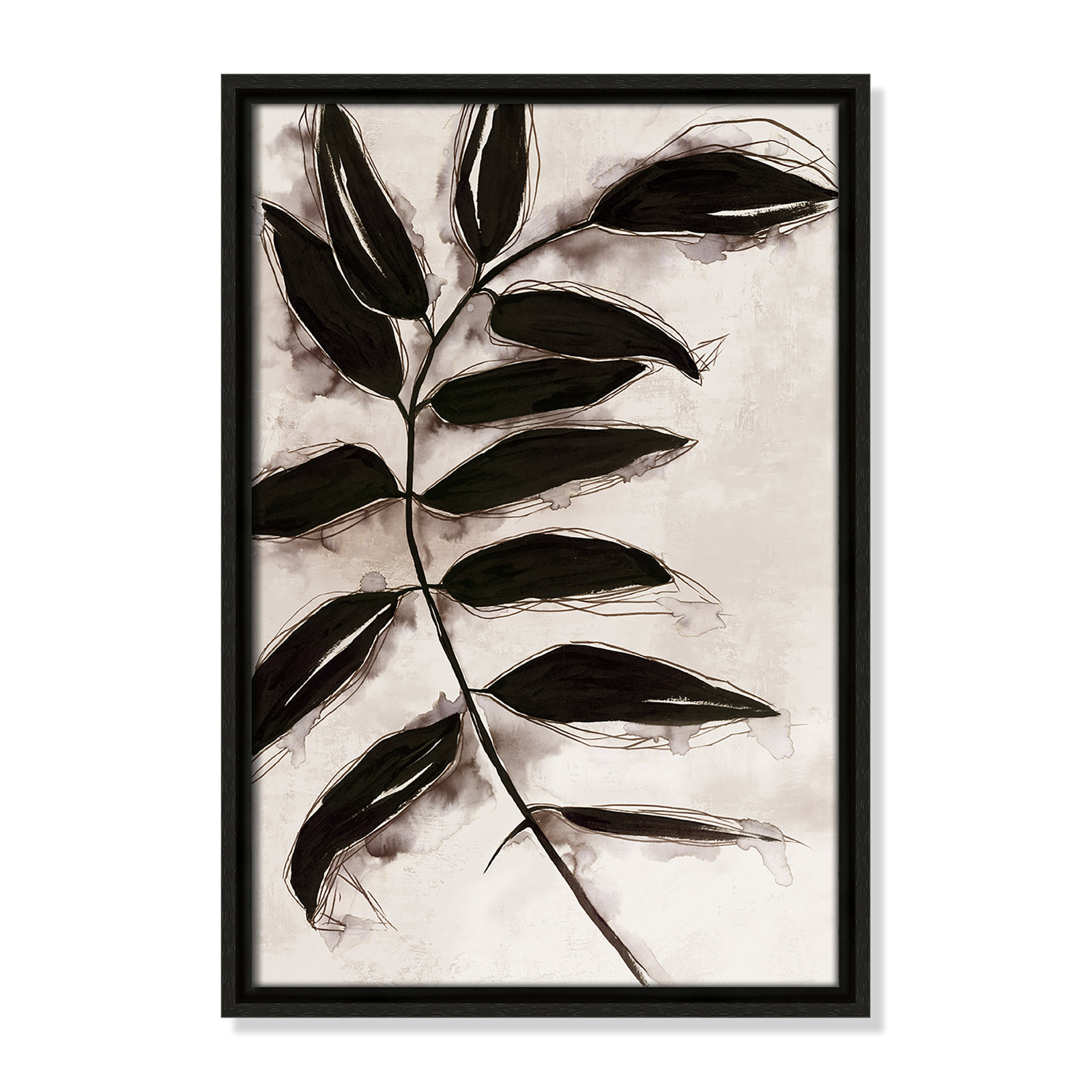 Leaves II by Eva Watts, 19.5" H x 13.5" W x 2" D, Espresso Framed