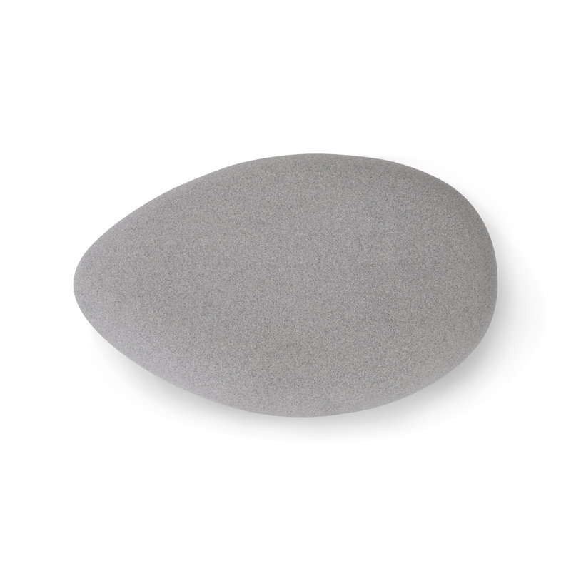 River Stone Drum Coffee Table, 14" H x 42" L x 26" W, Charcoal Stone