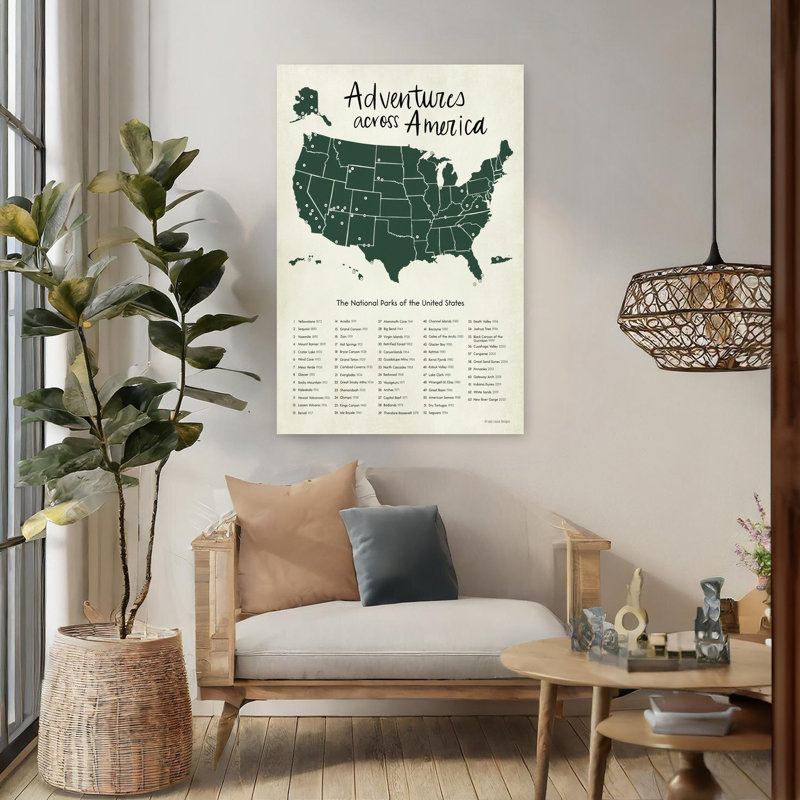 Art contemporain d'été neutre Adventures Across America, H 48 po x l 32 po