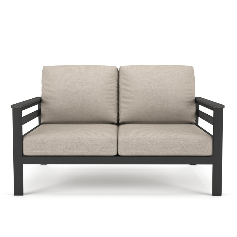 Causeuse d'extérieur 55 po avec coussins Sunbrella® Townsend, Argent coulé Sunbrella®, Gris foncé
