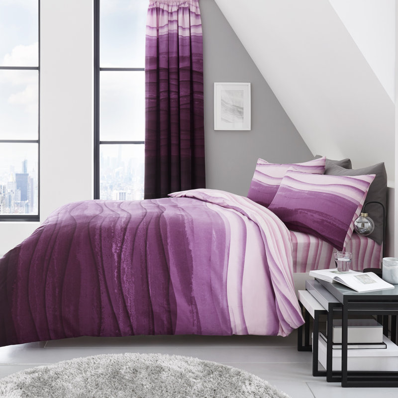 Ombre Duvet Cover Set with Pillowcases Included, Purple, Single - 1 Standard Pillowcase