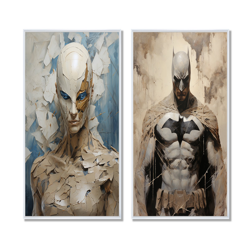 «Darkness Superheros», ensemble de salon superheros, Cadre flottant blanc, H 40 po x l 41 po