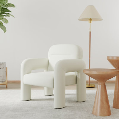 Chaises d'appoint rembourrées en tissu avec accoudoirs en U l 23,5 po